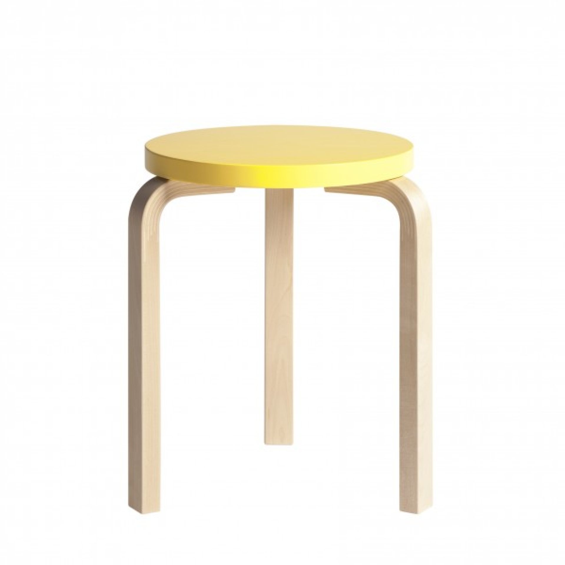 E60 Stool stackable unassembled NATURAL PAINTED / SEAT GREEN